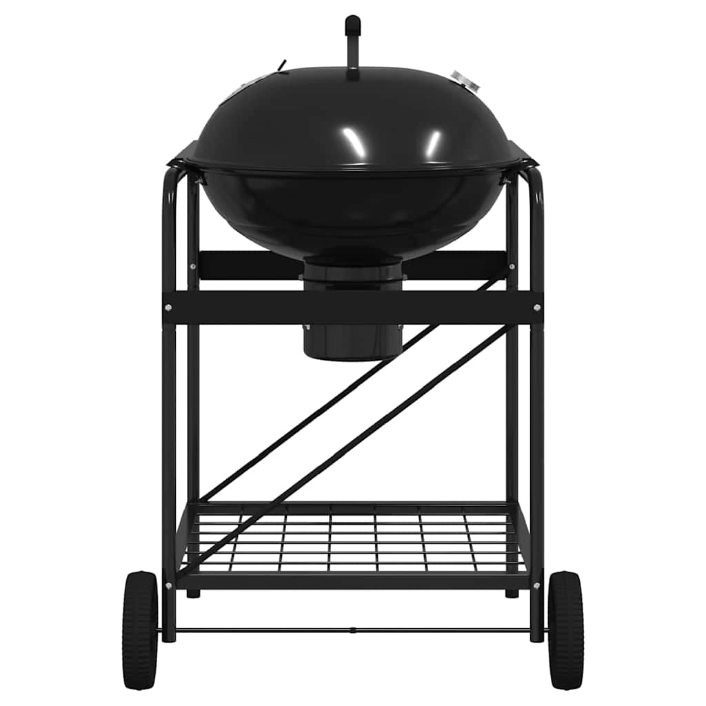 vidaXL Grill na świeżym powietrzu Czarny 91 x 71 x 107 cm Metal