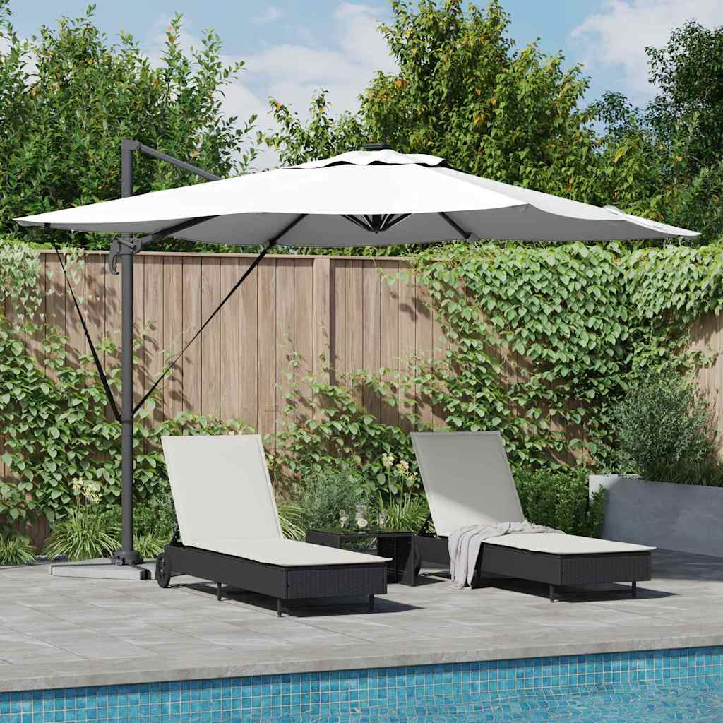 vidaXL Parasol plażowy Ze LED Lights piaskowy 286 x 284 x 270 cm