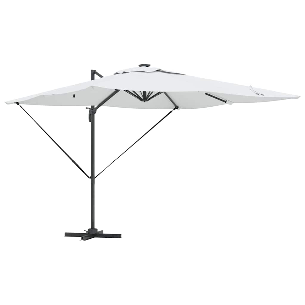 vidaXL Parasol plażowy Ze LED Lights piaskowy 286 x 284 x 270 cm