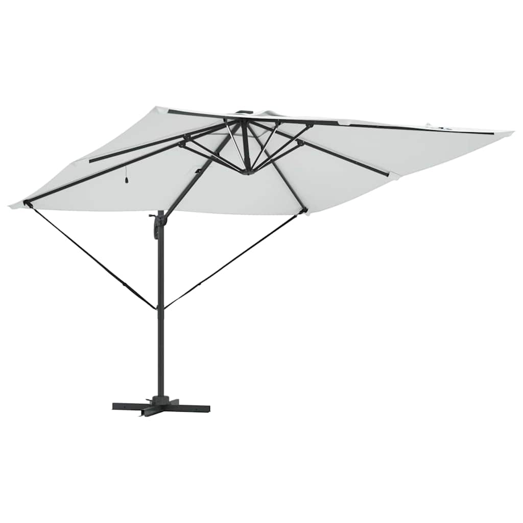 vidaXL Parasol plażowy Ze LED Lights piaskowy 286 x 284 x 270 cm