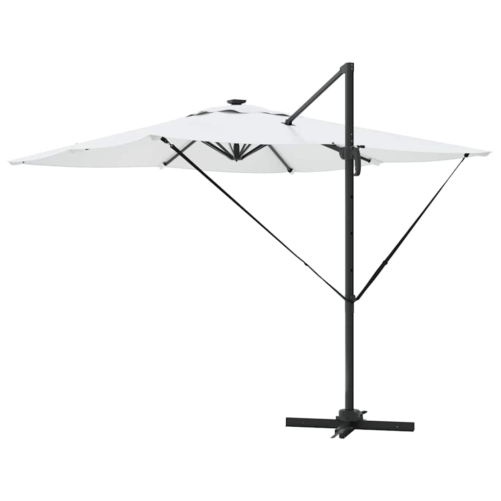 vidaXL Parasol plażowy Ze LED Lights piaskowy 286 x 284 x 270 cm