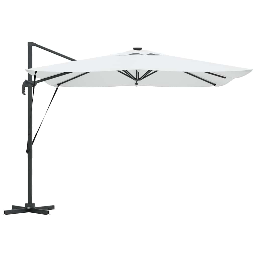 vidaXL Parasol plażowy Ze LED Lights piaskowy 286 x 284 x 270 cm