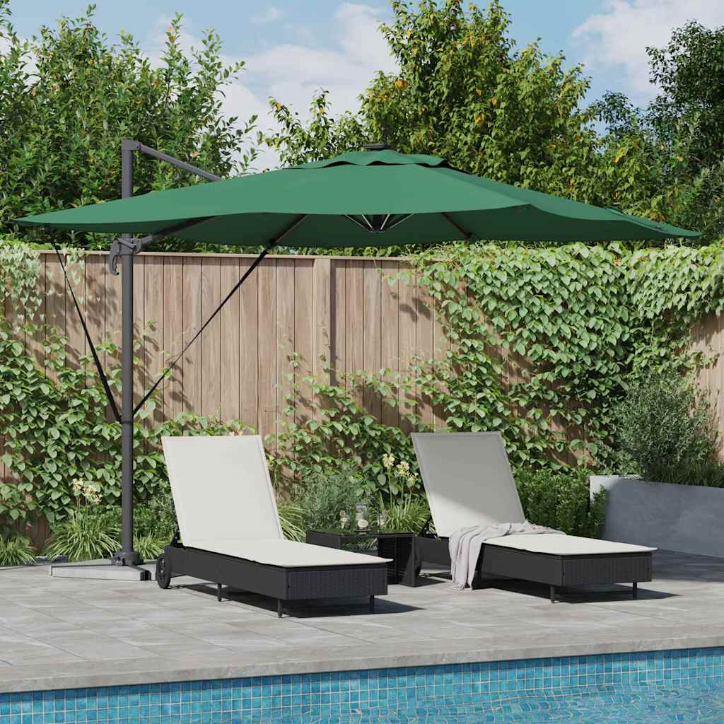 vidaXL Parasol plażowy Ze LED Lights Zielony 286 x 284 x 270 cm