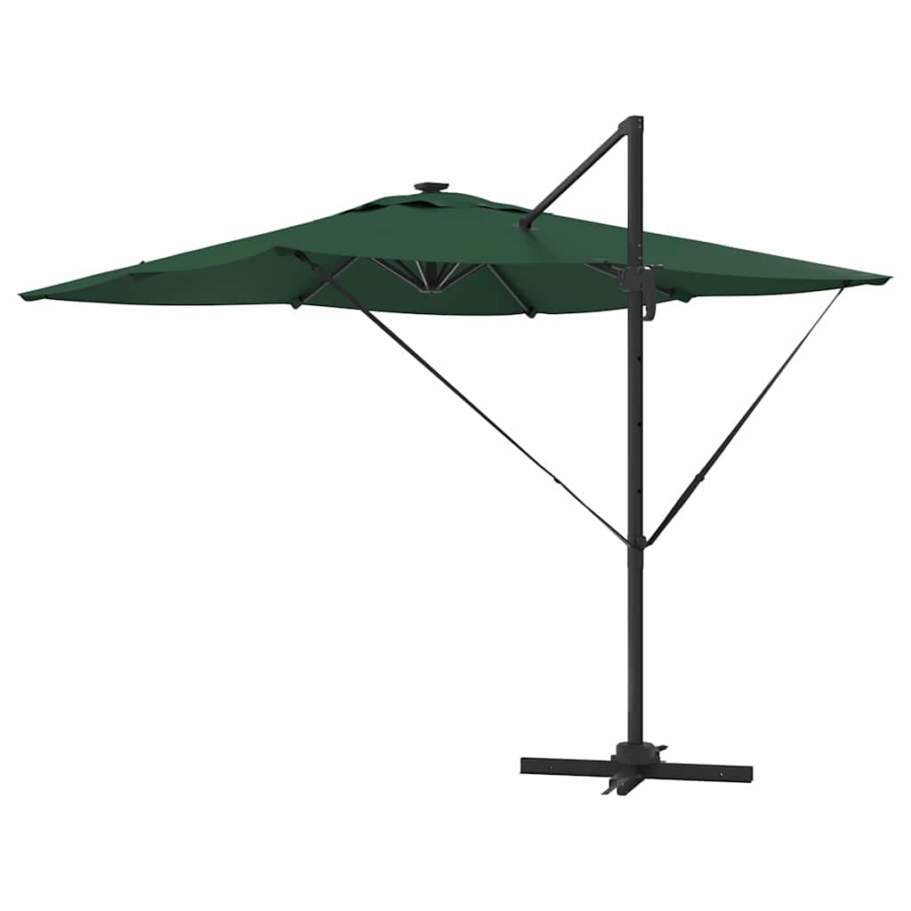 vidaXL Parasol plażowy Ze LED Lights Zielony 286 x 284 x 270 cm