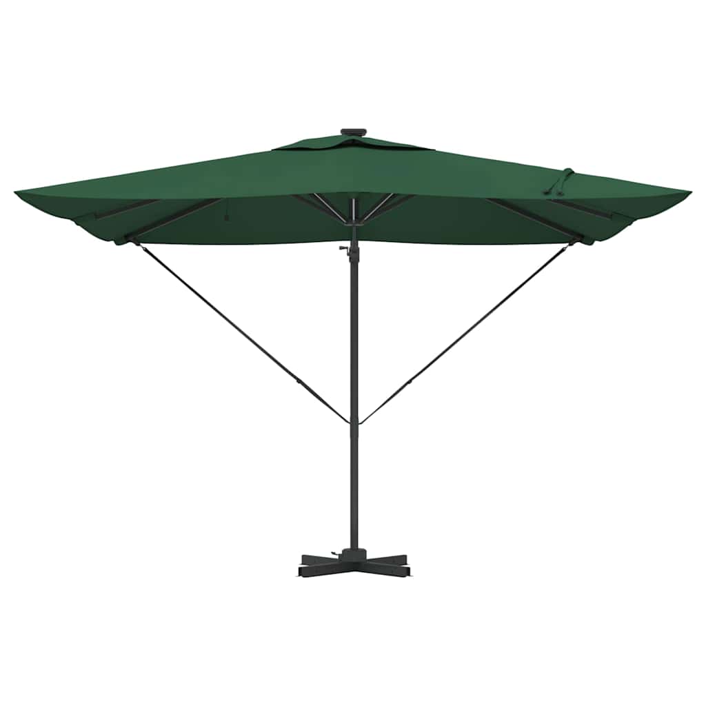 vidaXL Parasol plażowy Ze LED Lights Zielony 286 x 284 x 270 cm