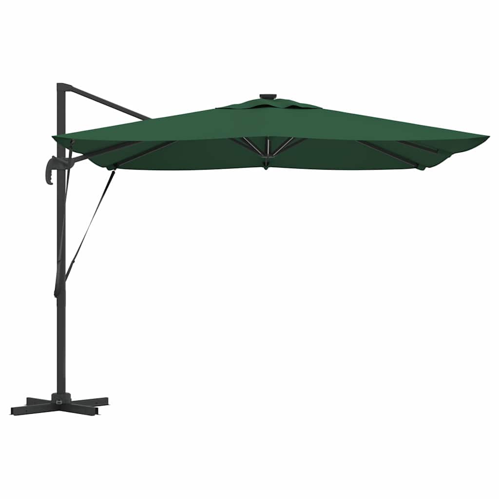 vidaXL Parasol plażowy Ze LED Lights Zielony 286 x 284 x 270 cm