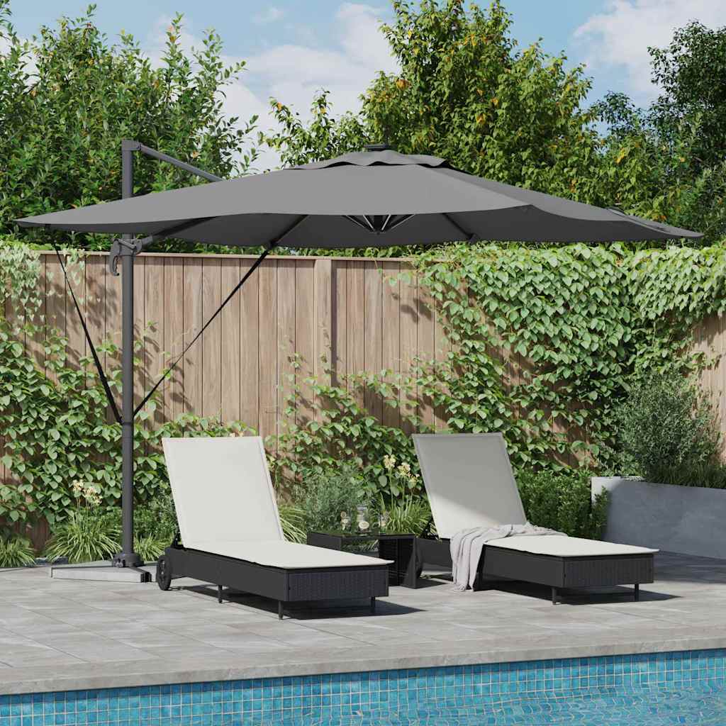 vidaXL Parasol plażowy Ze LED Lights Antracyt 286 x 284 x 270 cm