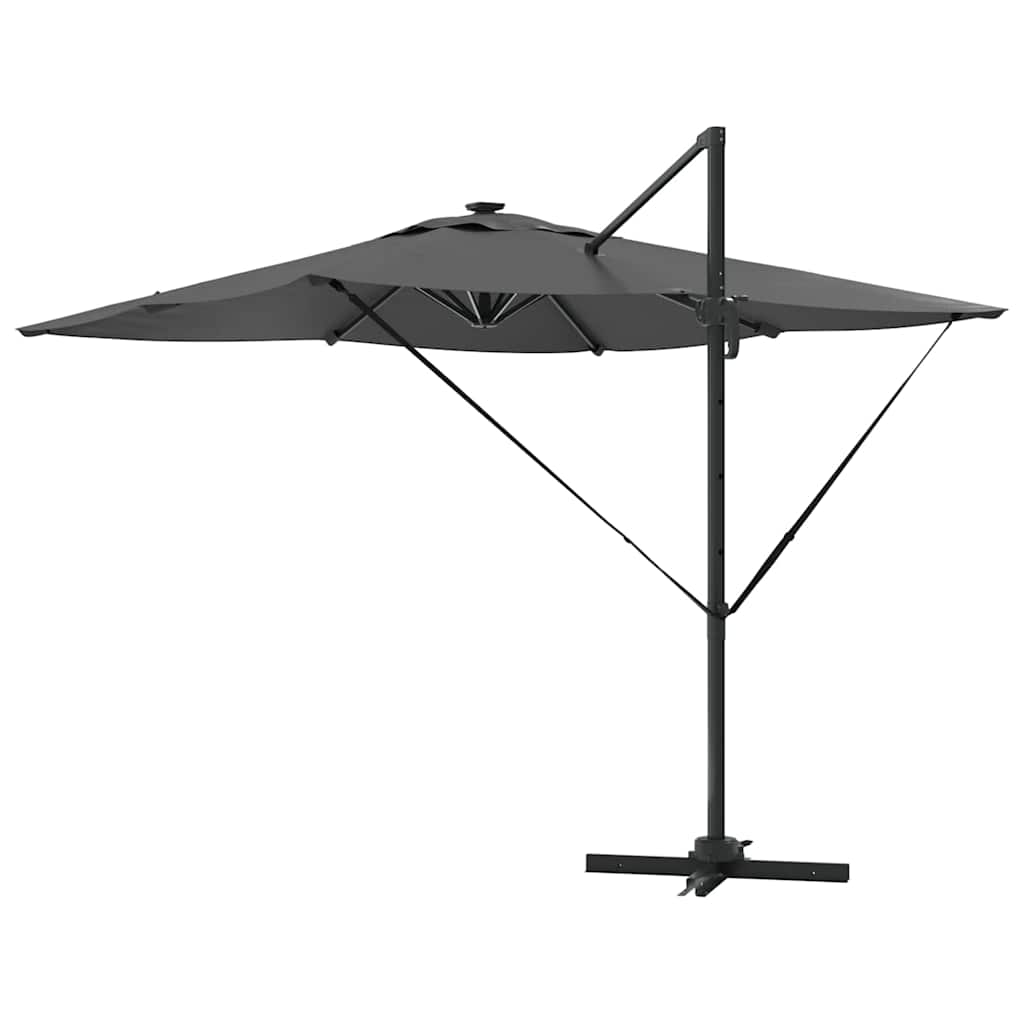 vidaXL Parasol plażowy Ze LED Lights Antracyt 286 x 284 x 270 cm