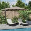 vidaXL Parasol plażowy Ze LED Lights Ciemnoszary 286 x 284 x 270 cm