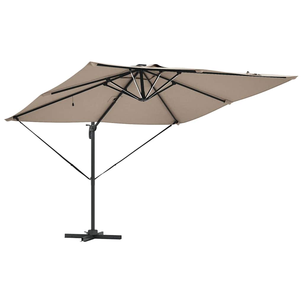 vidaXL Parasol plażowy Ze LED Lights Ciemnoszary 286 x 284 x 270 cm