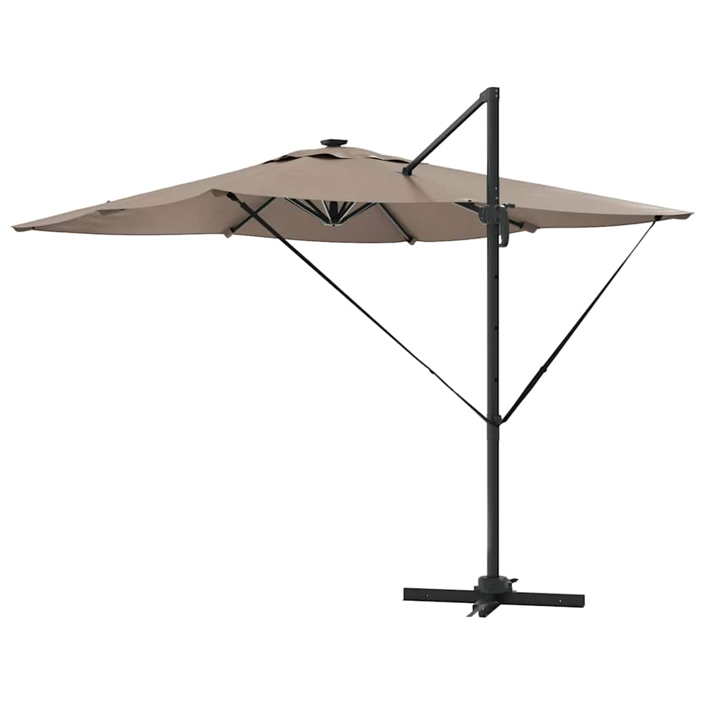 vidaXL Parasol plażowy Ze LED Lights Ciemnoszary 286 x 284 x 270 cm