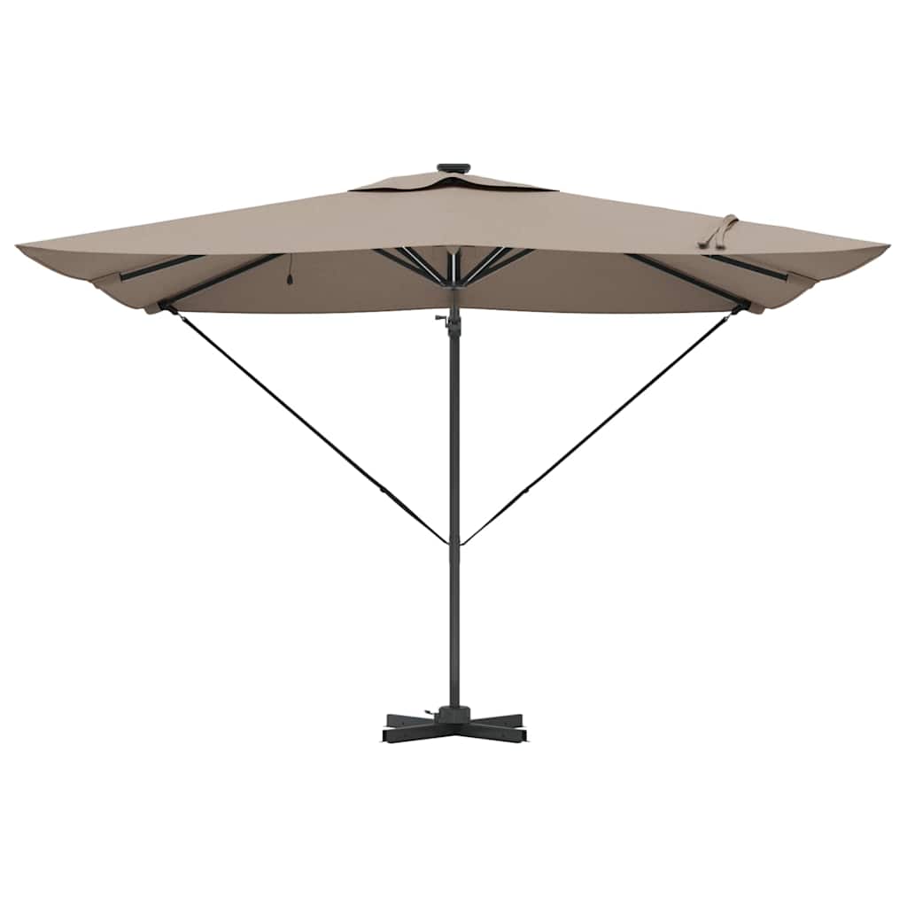 vidaXL Parasol plażowy Ze LED Lights Ciemnoszary 286 x 284 x 270 cm