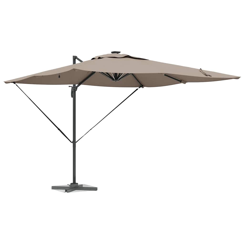 vidaXL Parasol plażowy Ze LED Lights Ciemnoszary 286 x 284 x 270 cm