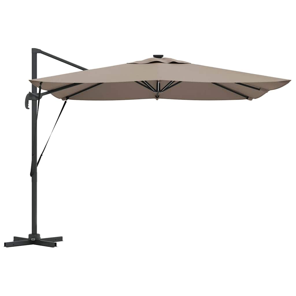vidaXL Parasol plażowy Ze LED Lights Ciemnoszary 286 x 284 x 270 cm