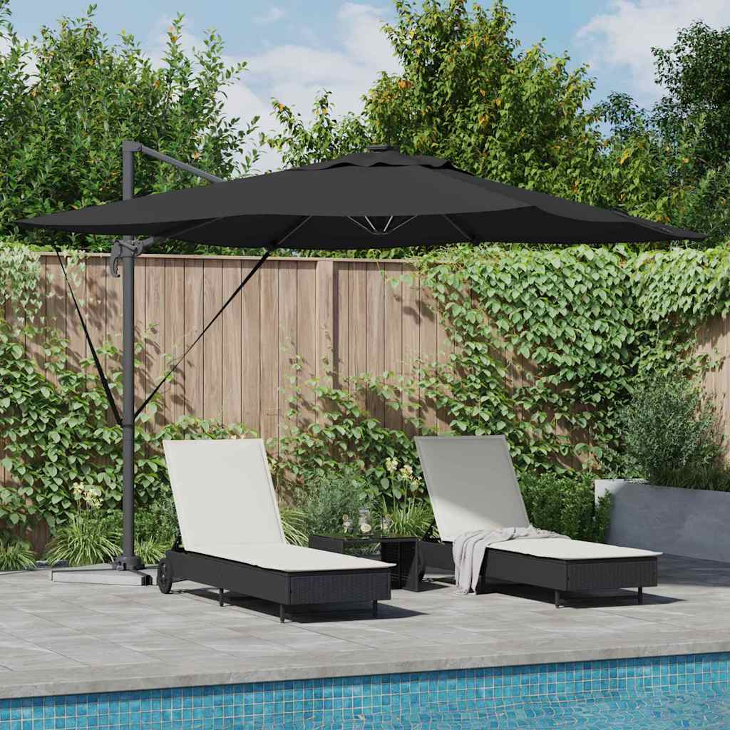 vidaXL Parasol plażowy Czarny 286 x 284 x 270 cm Aluminium i Poliester