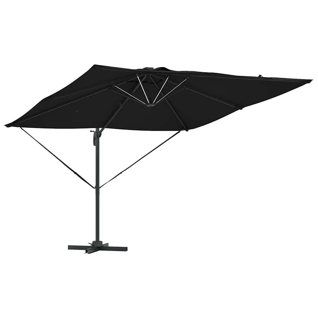vidaXL Parasol plażowy Czarny 286 x 284 x 270 cm Aluminium i Poliester