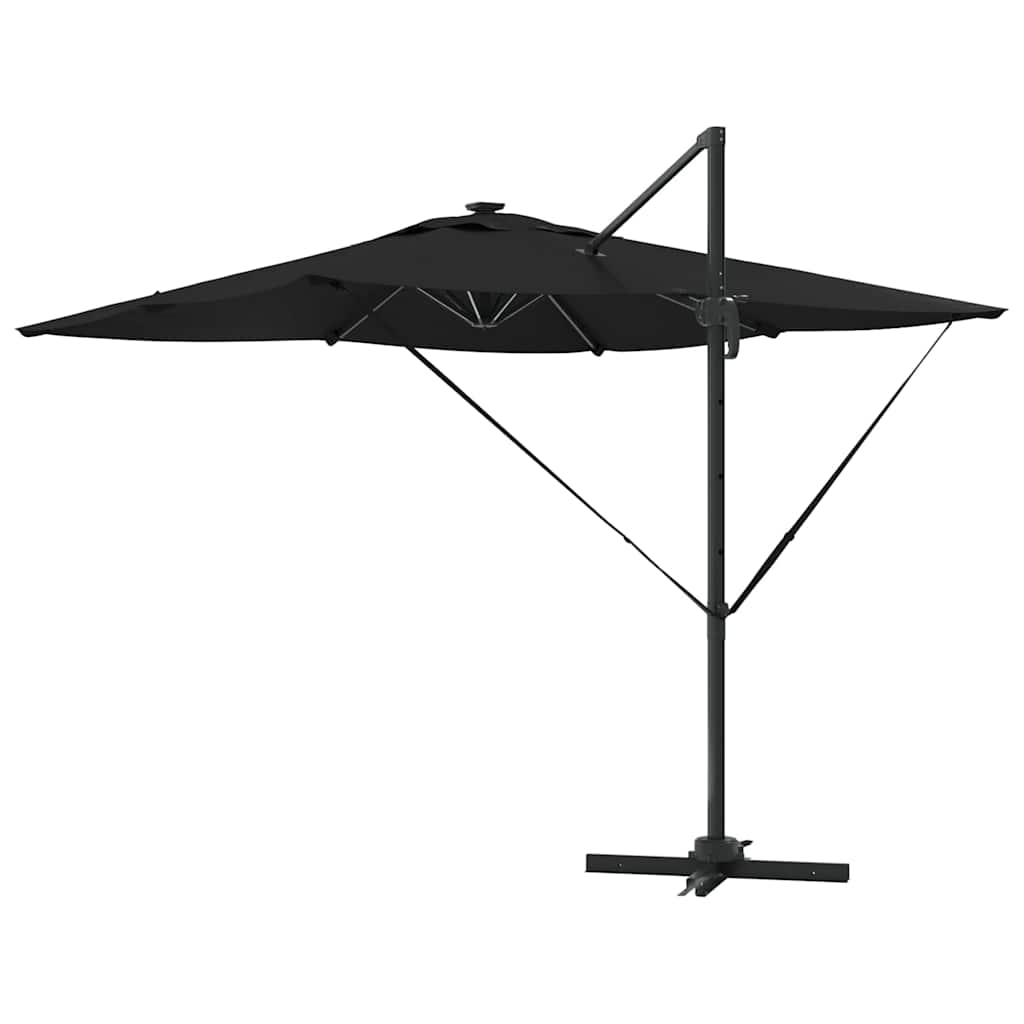 vidaXL Parasol plażowy Czarny 286 x 284 x 270 cm Aluminium i Poliester