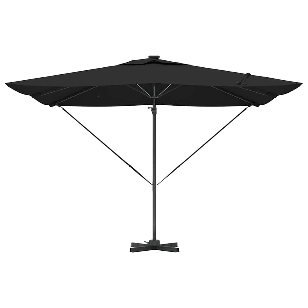 vidaXL Parasol plażowy Czarny 286 x 284 x 270 cm Aluminium i Poliester