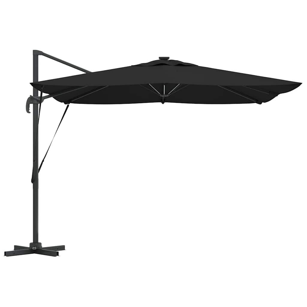 vidaXL Parasol plażowy Czarny 286 x 284 x 270 cm Aluminium i Poliester