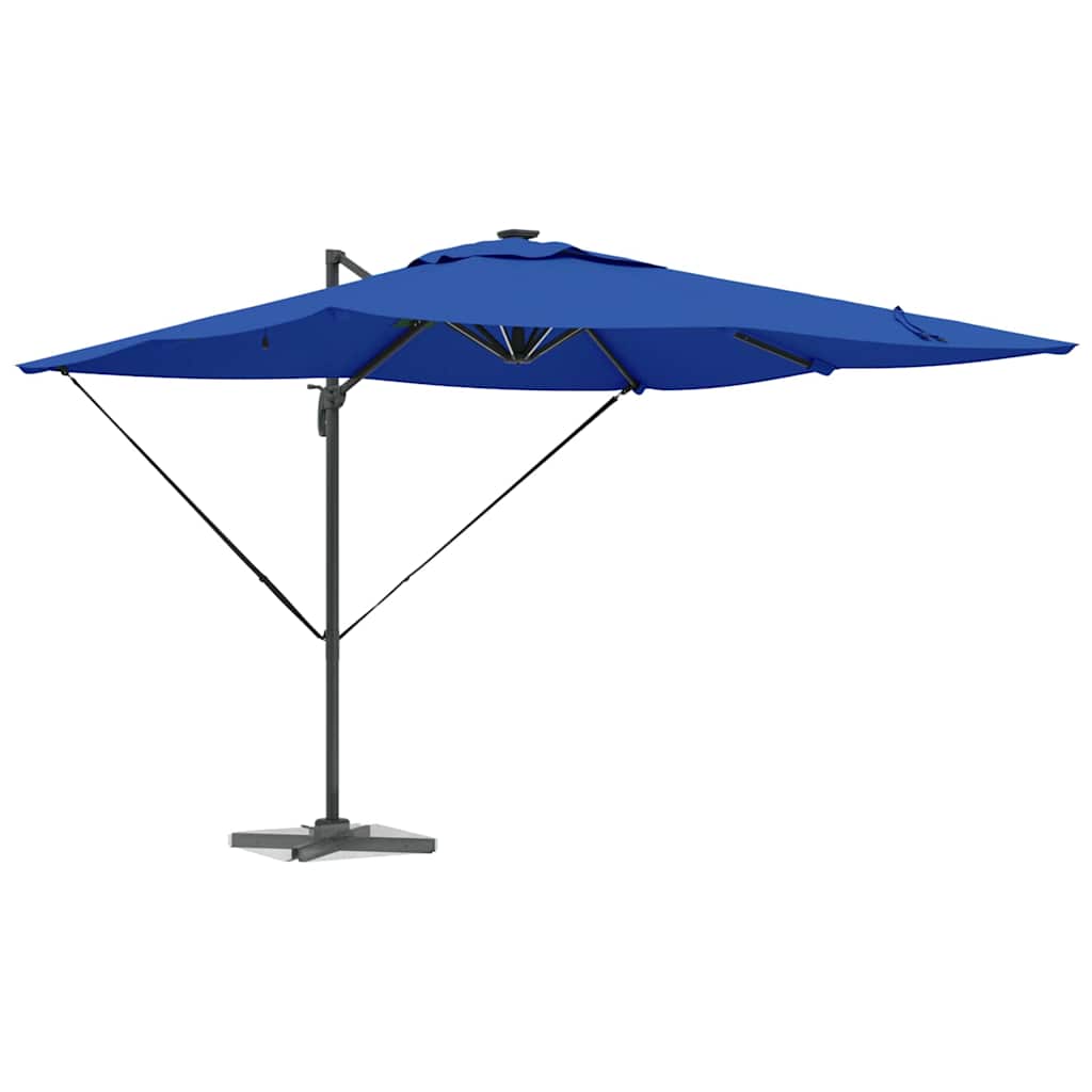 vidaXL Parasol plażowy Ze LED Lights Niebieski Azur 286 x 284 x 270 cm
