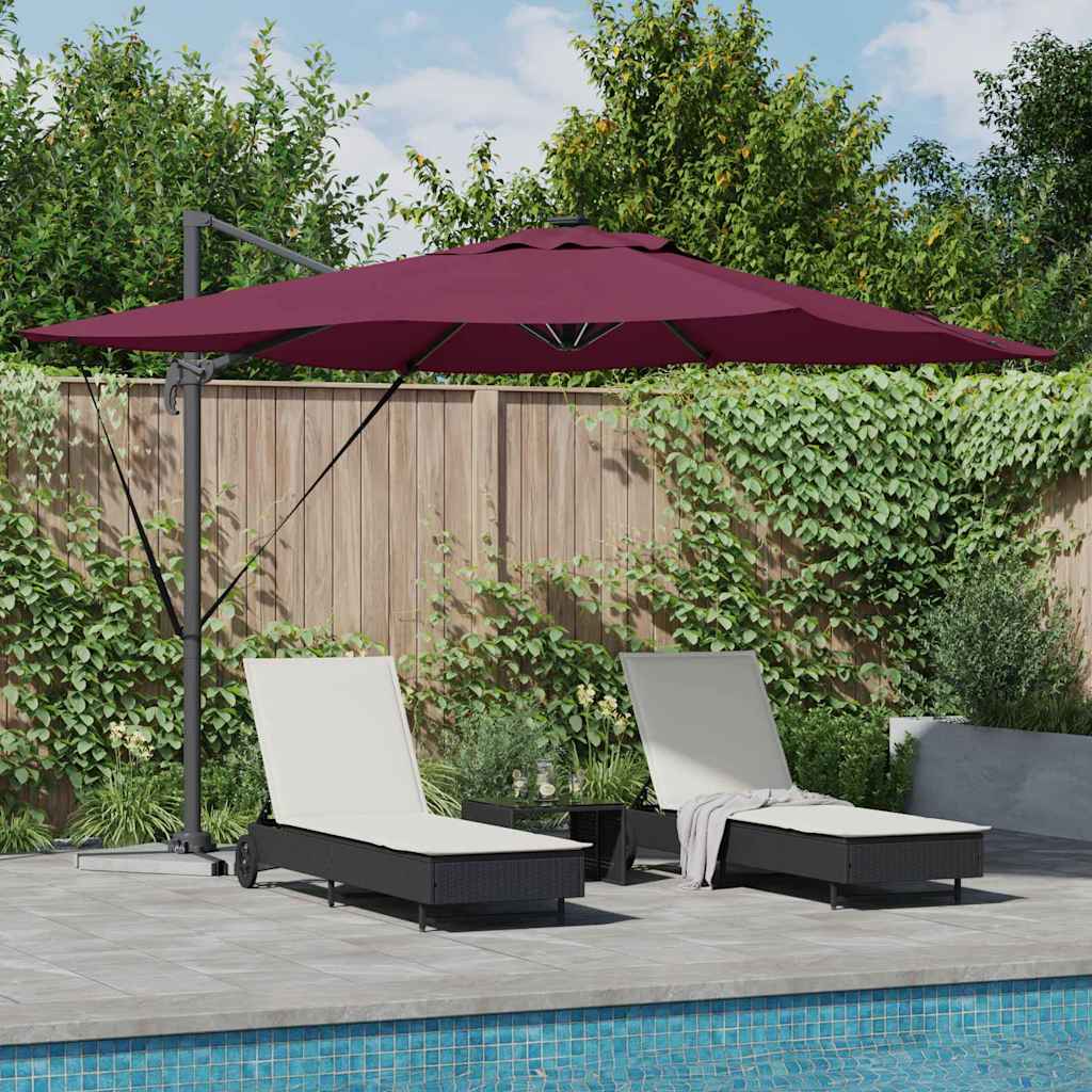 vidaXL Parasol plażowy Bordeaux Czerwony 286 x 284 x 270 cm