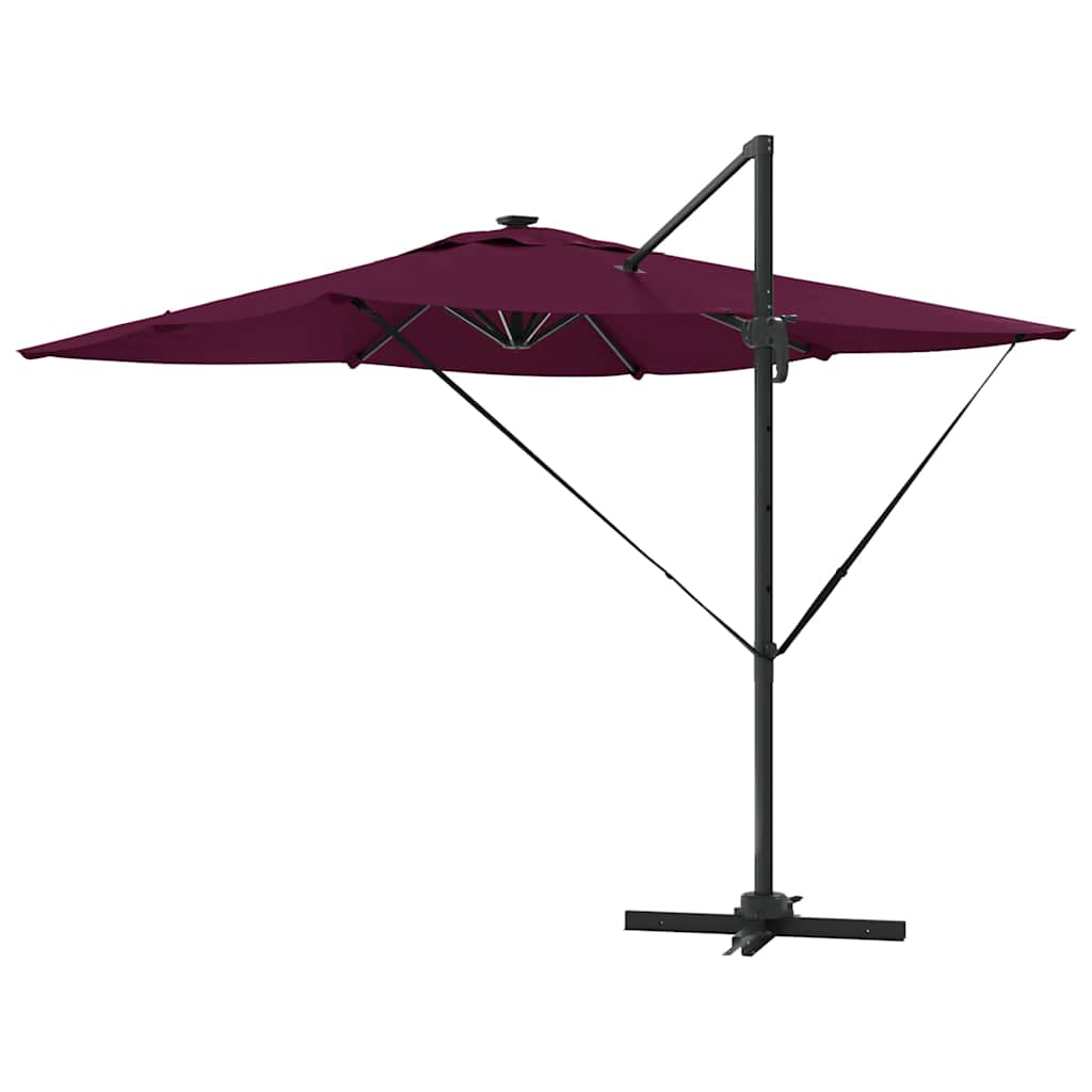 vidaXL Parasol plażowy Bordeaux Czerwony 286 x 284 x 270 cm