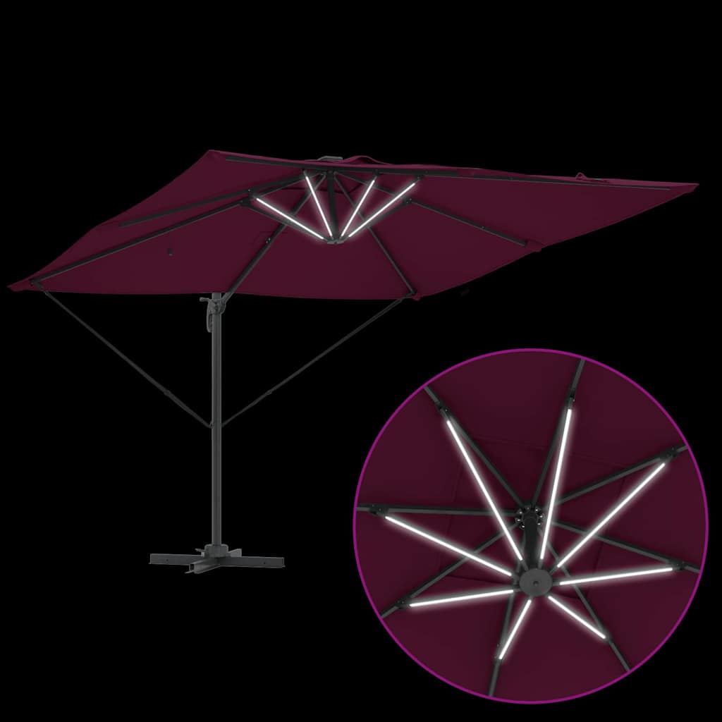 vidaXL Parasol plażowy Bordeaux Czerwony 286 x 284 x 270 cm