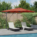 vidaXL Parasol plażowy Ze LED Lights terakota 286 x 284 x 270 cm