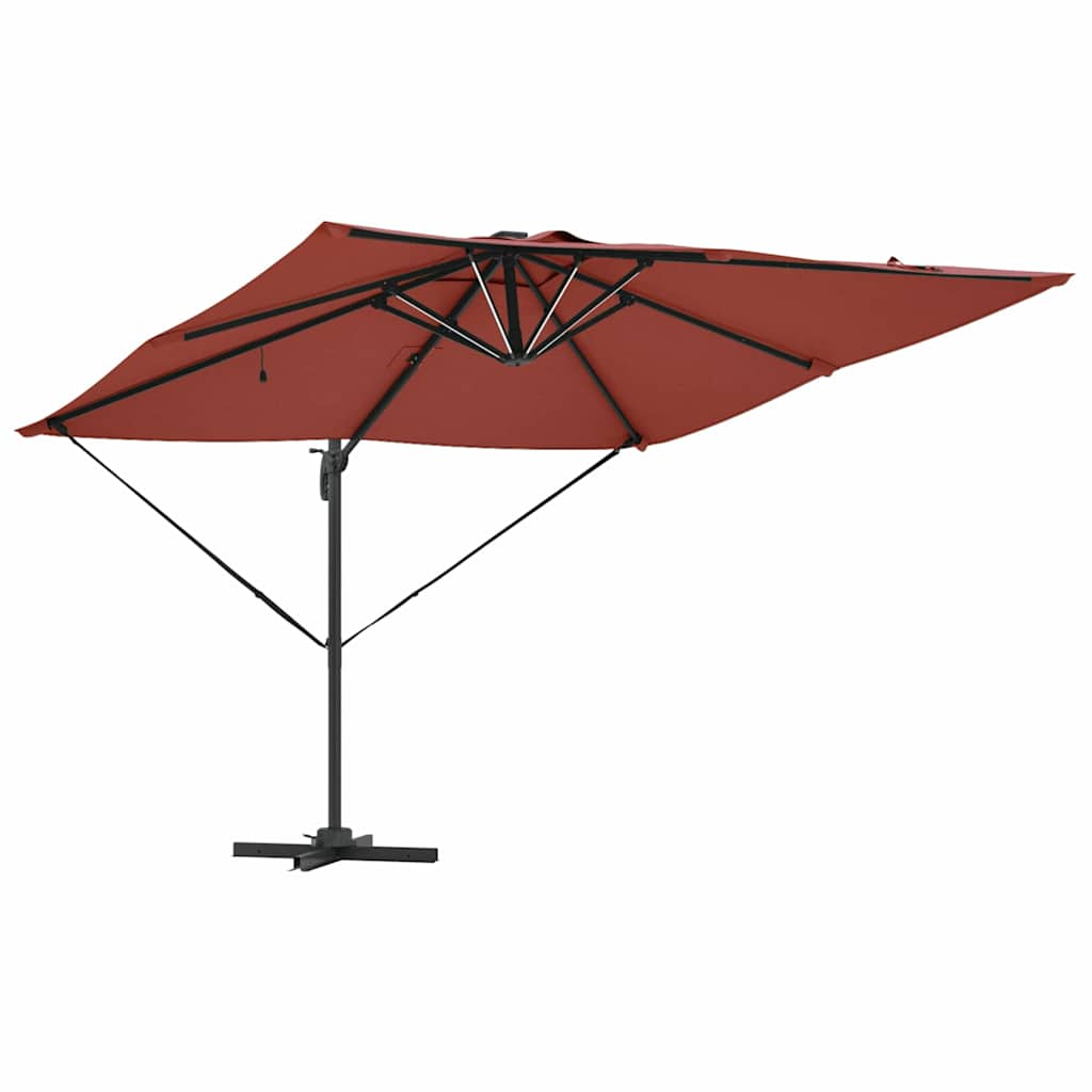 vidaXL Parasol plażowy Ze LED Lights terakota 286 x 284 x 270 cm