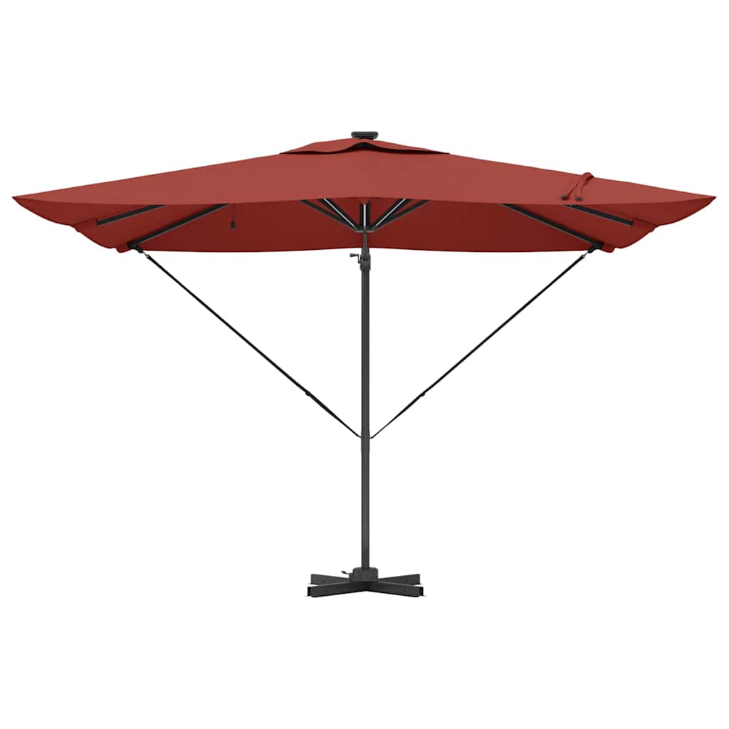 vidaXL Parasol plażowy Ze LED Lights terakota 286 x 284 x 270 cm