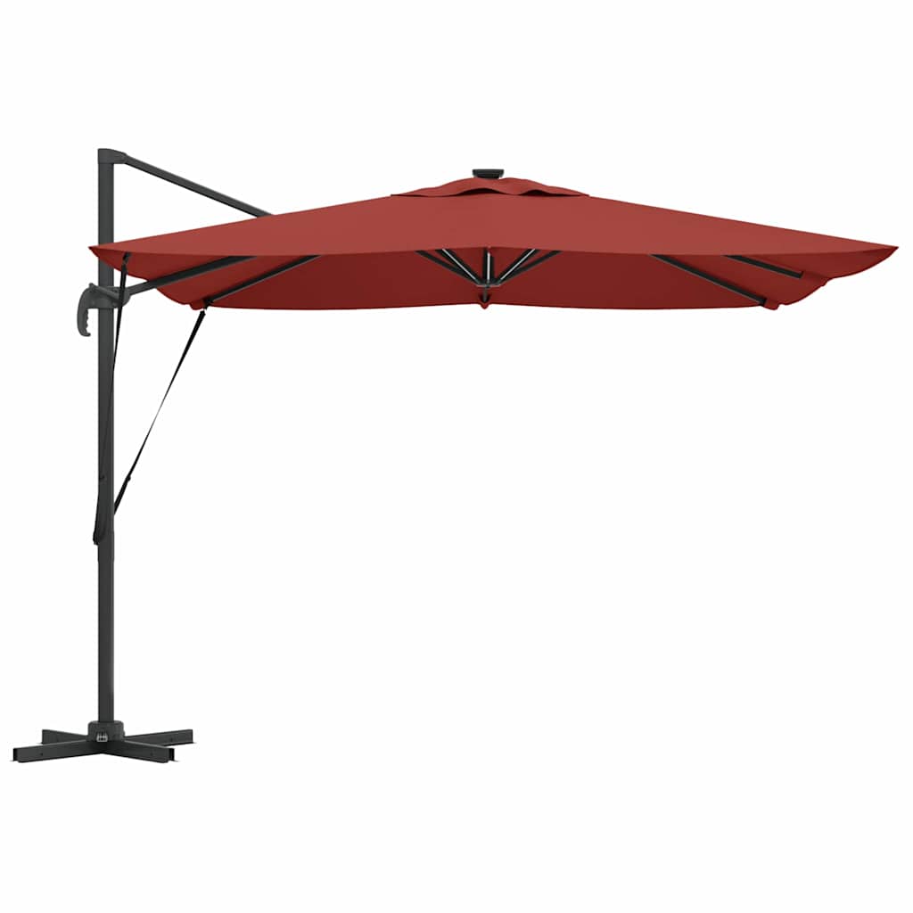 vidaXL Parasol plażowy Ze LED Lights terakota 286 x 284 x 270 cm