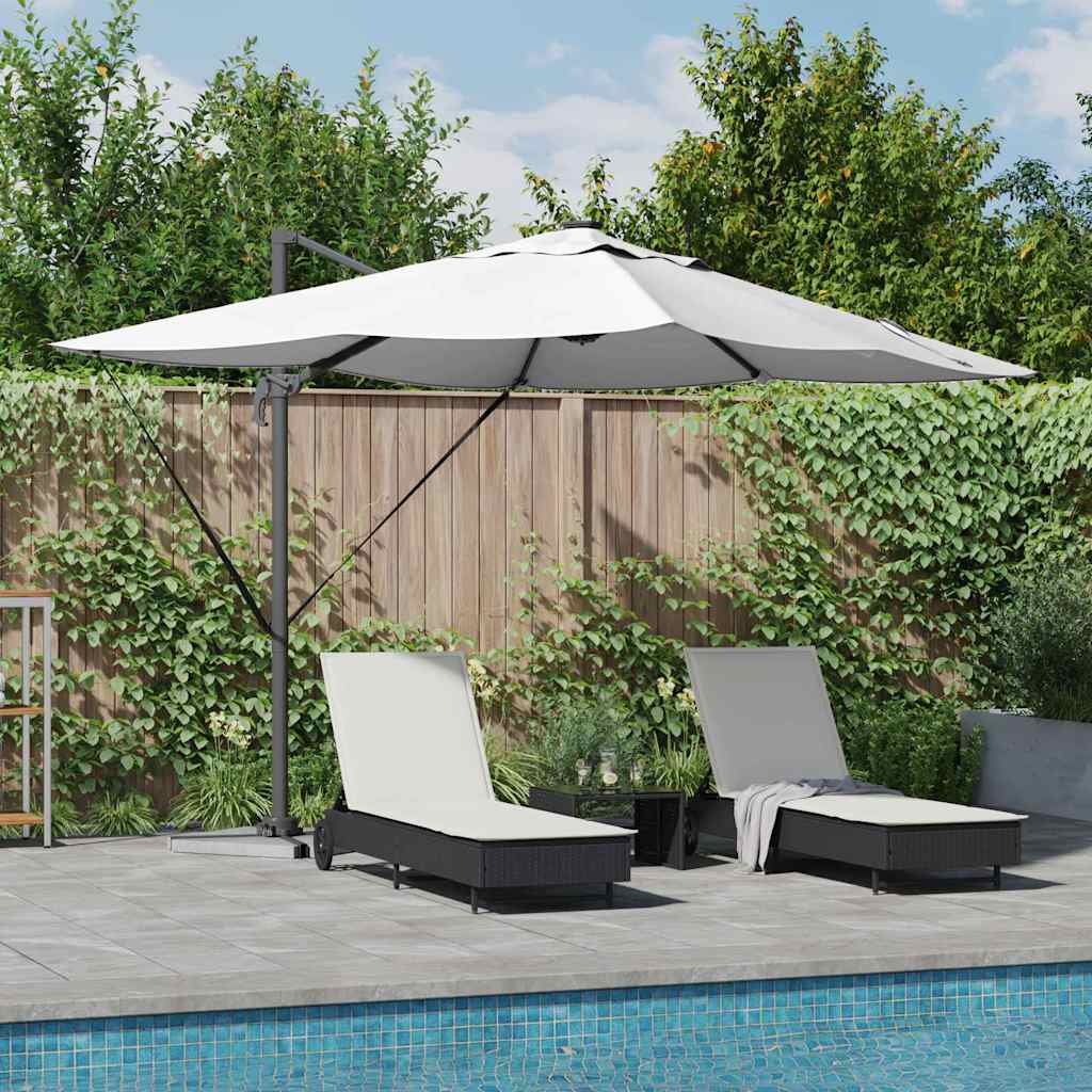 vidaXL Parasol plażowy Ze LED Lights piaskowy 352 x 251 x 265 cm
