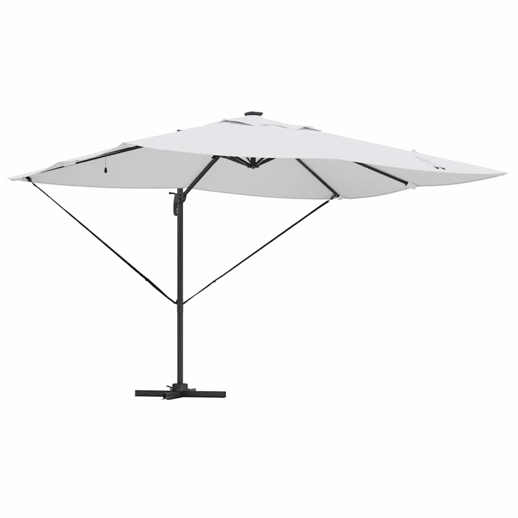 vidaXL Parasol plażowy Ze LED Lights piaskowy 352 x 251 x 265 cm