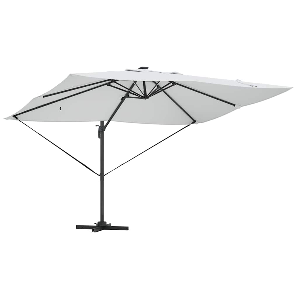 vidaXL Parasol plażowy Ze LED Lights piaskowy 352 x 251 x 265 cm