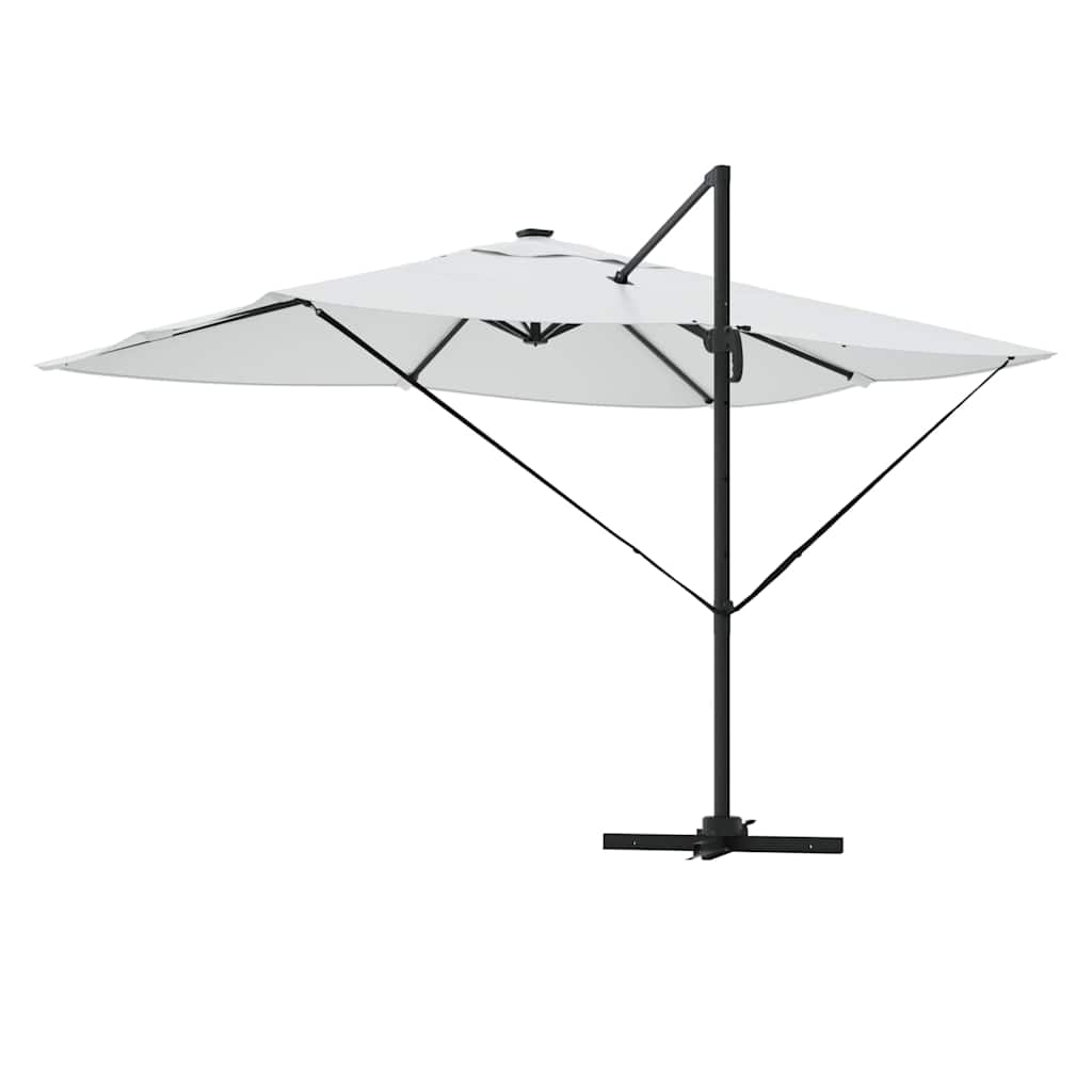 vidaXL Parasol plażowy Ze LED Lights piaskowy 352 x 251 x 265 cm