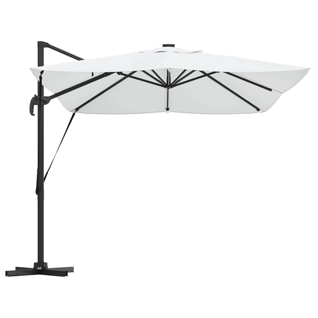 vidaXL Parasol plażowy Ze LED Lights piaskowy 352 x 251 x 265 cm
