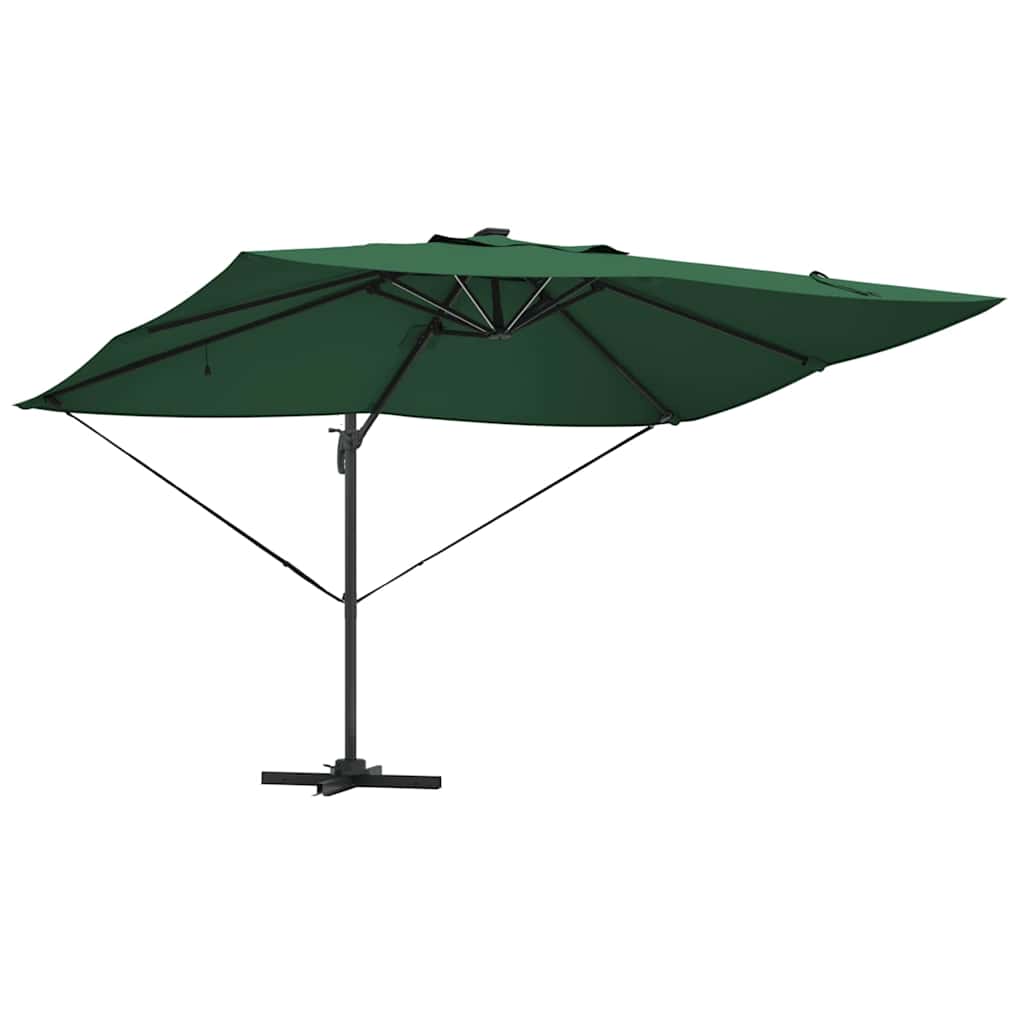 vidaXL Parasol plażowy Ze LED Lights Zielony 352 x 251 x 265 cm