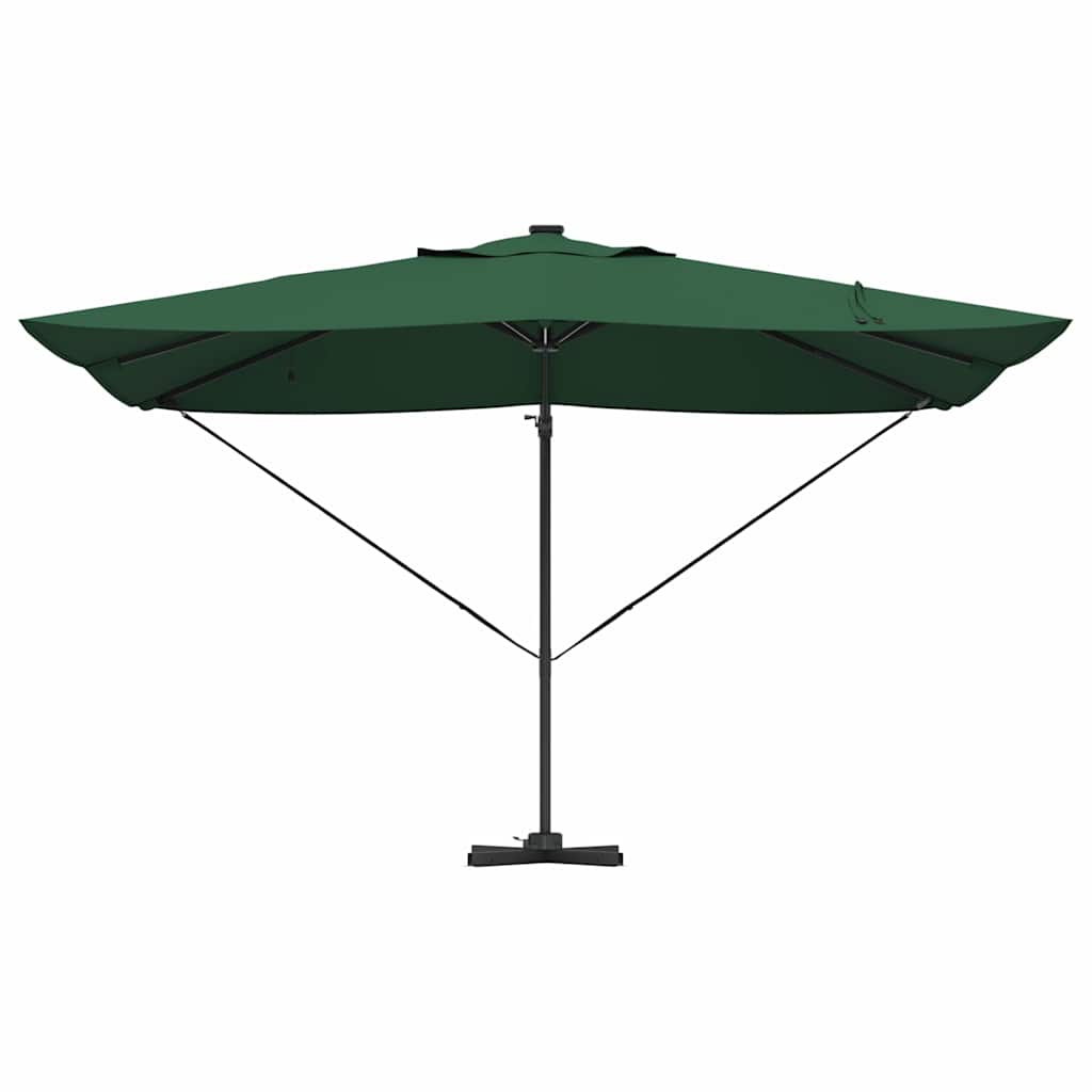 vidaXL Parasol plażowy Ze LED Lights Zielony 352 x 251 x 265 cm