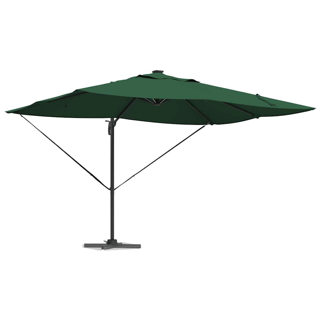 vidaXL Parasol plażowy Ze LED Lights Zielony 352 x 251 x 265 cm