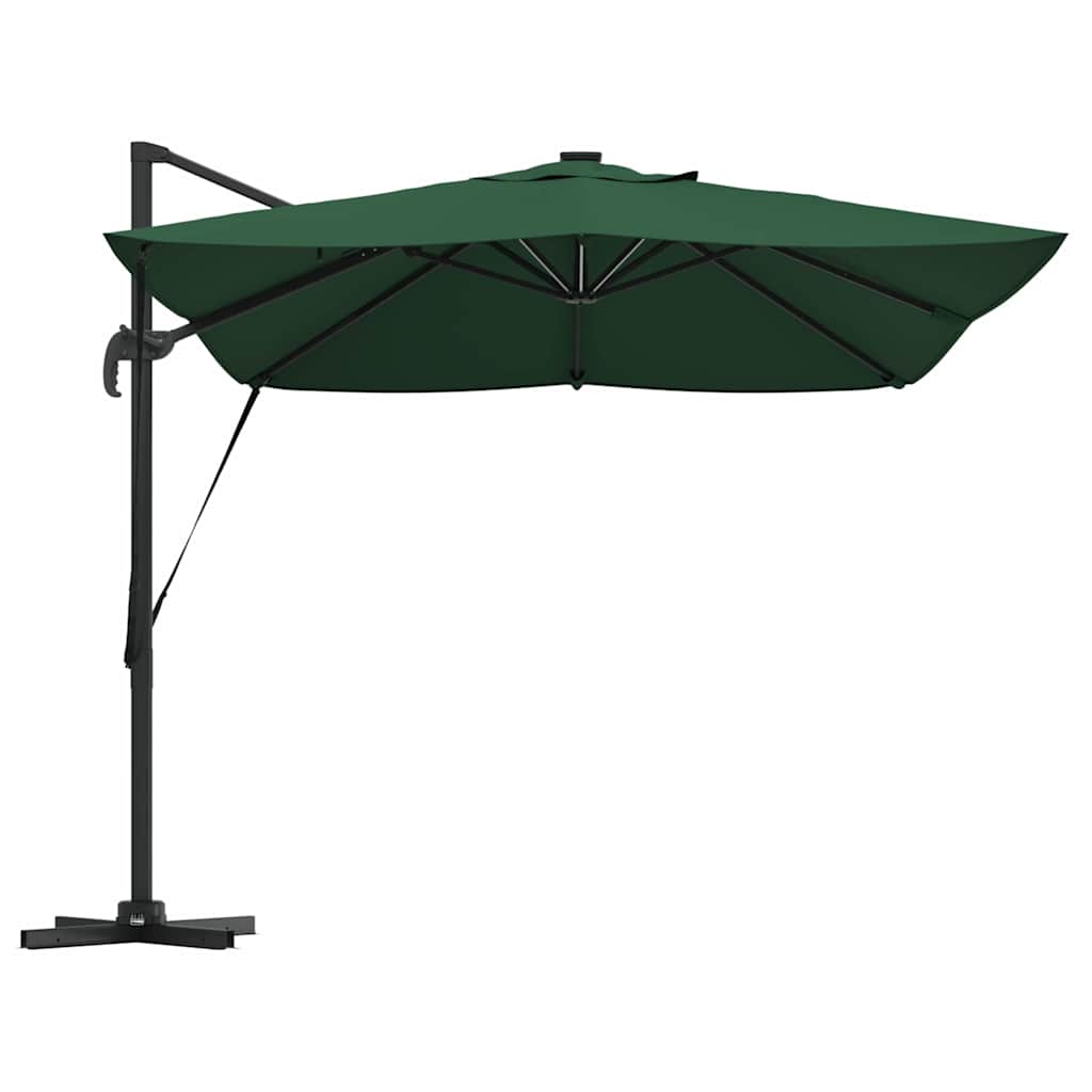 vidaXL Parasol plażowy Ze LED Lights Zielony 352 x 251 x 265 cm