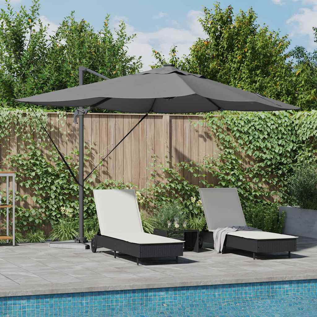 vidaXL Parasol plażowy Ze LED Lights Antracyt 352 x 251 x 265 cm