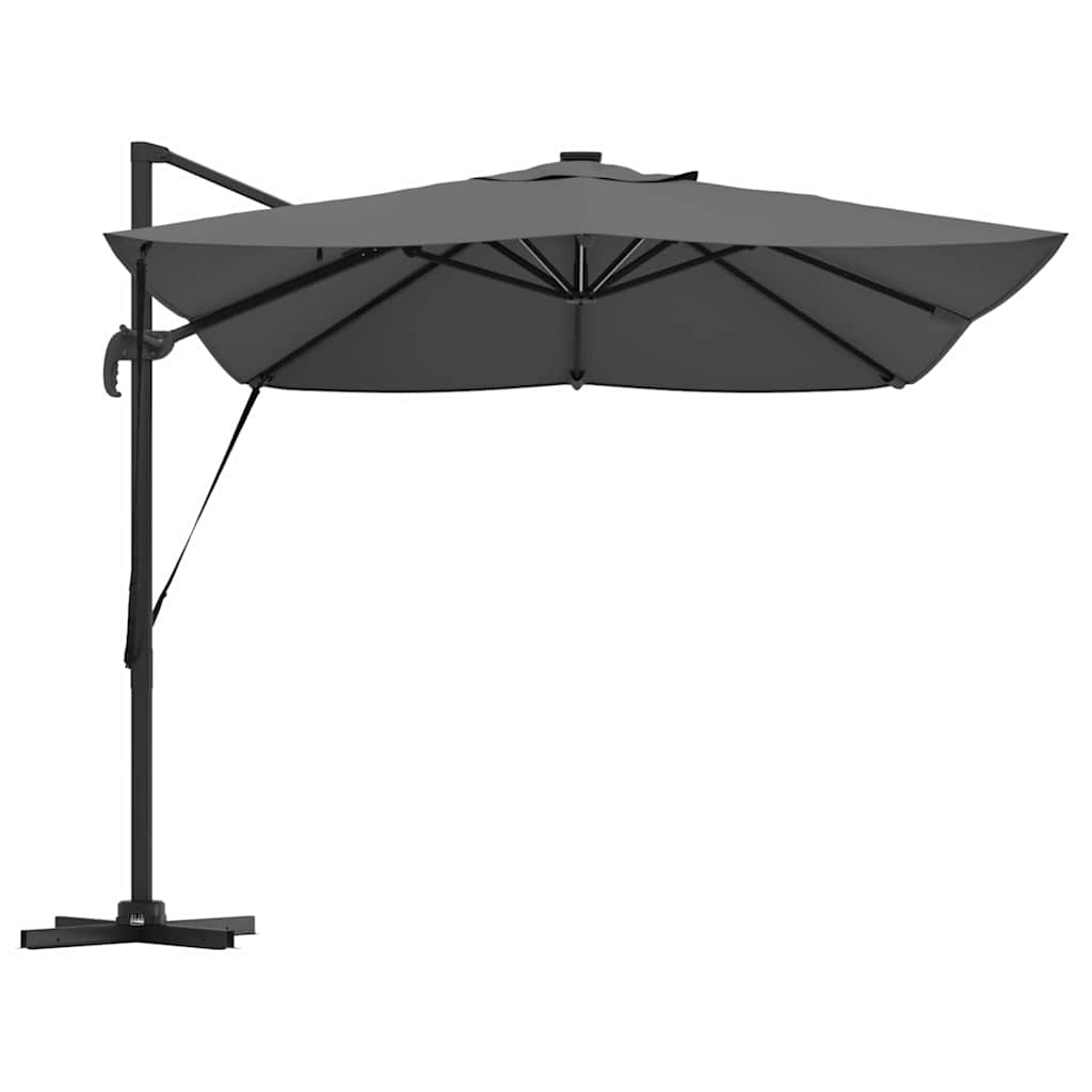 vidaXL Parasol plażowy Ze LED Lights Antracyt 352 x 251 x 265 cm