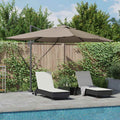 vidaXL Parasol plażowy Ze LED Lights Ciemnoszary 352 x 251 x 265 cm
