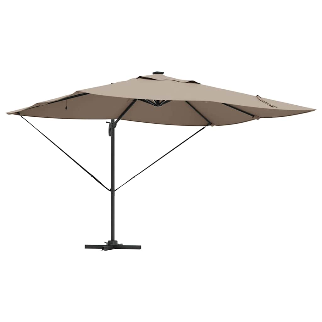 vidaXL Parasol plażowy Ze LED Lights Ciemnoszary 352 x 251 x 265 cm