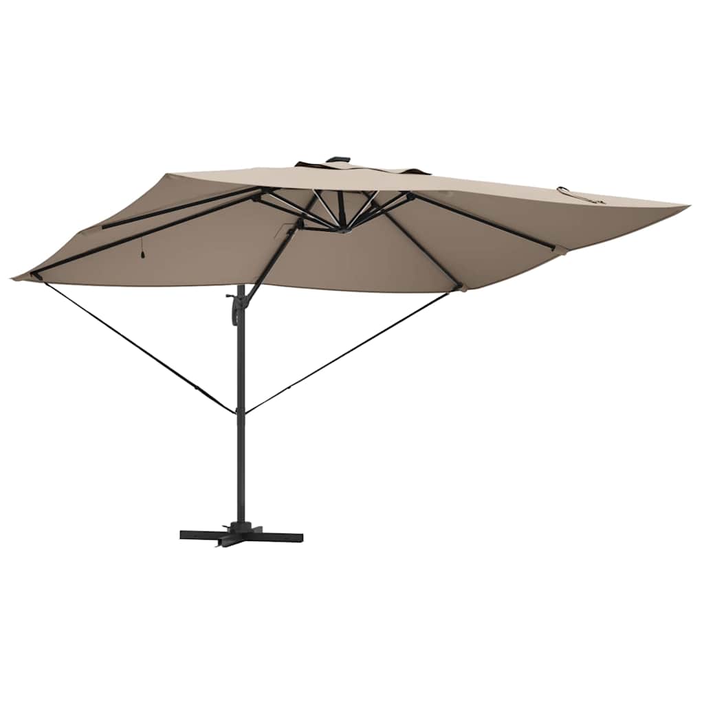 vidaXL Parasol plażowy Ze LED Lights Ciemnoszary 352 x 251 x 265 cm