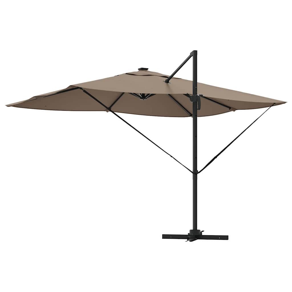vidaXL Parasol plażowy Ze LED Lights Ciemnoszary 352 x 251 x 265 cm