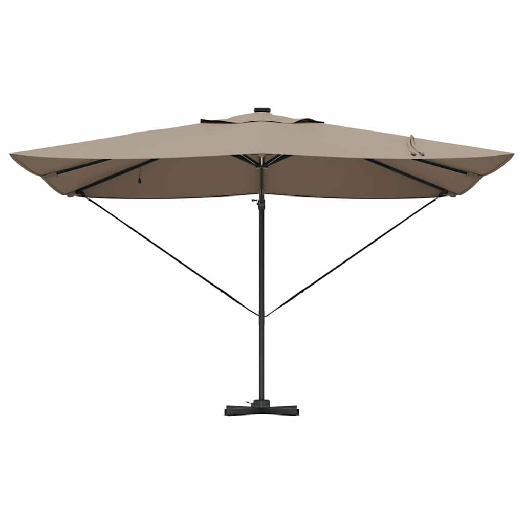 vidaXL Parasol plażowy Ze LED Lights Ciemnoszary 352 x 251 x 265 cm