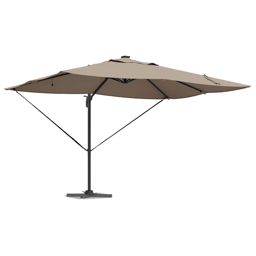 vidaXL Parasol plażowy Ze LED Lights Ciemnoszary 352 x 251 x 265 cm