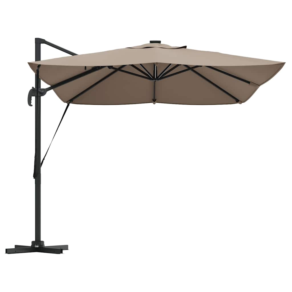 vidaXL Parasol plażowy Ze LED Lights Ciemnoszary 352 x 251 x 265 cm