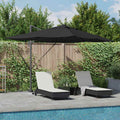 vidaXL Parasol plażowy Czarny 352 x 251 x 265 cm Poliester i aluminium